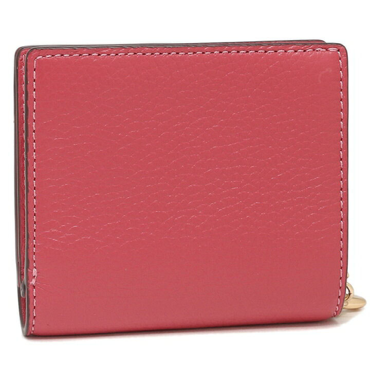 Coach Small Wallet Pebble Leather Snap Wallet Strawberry Haze Pink # C2862