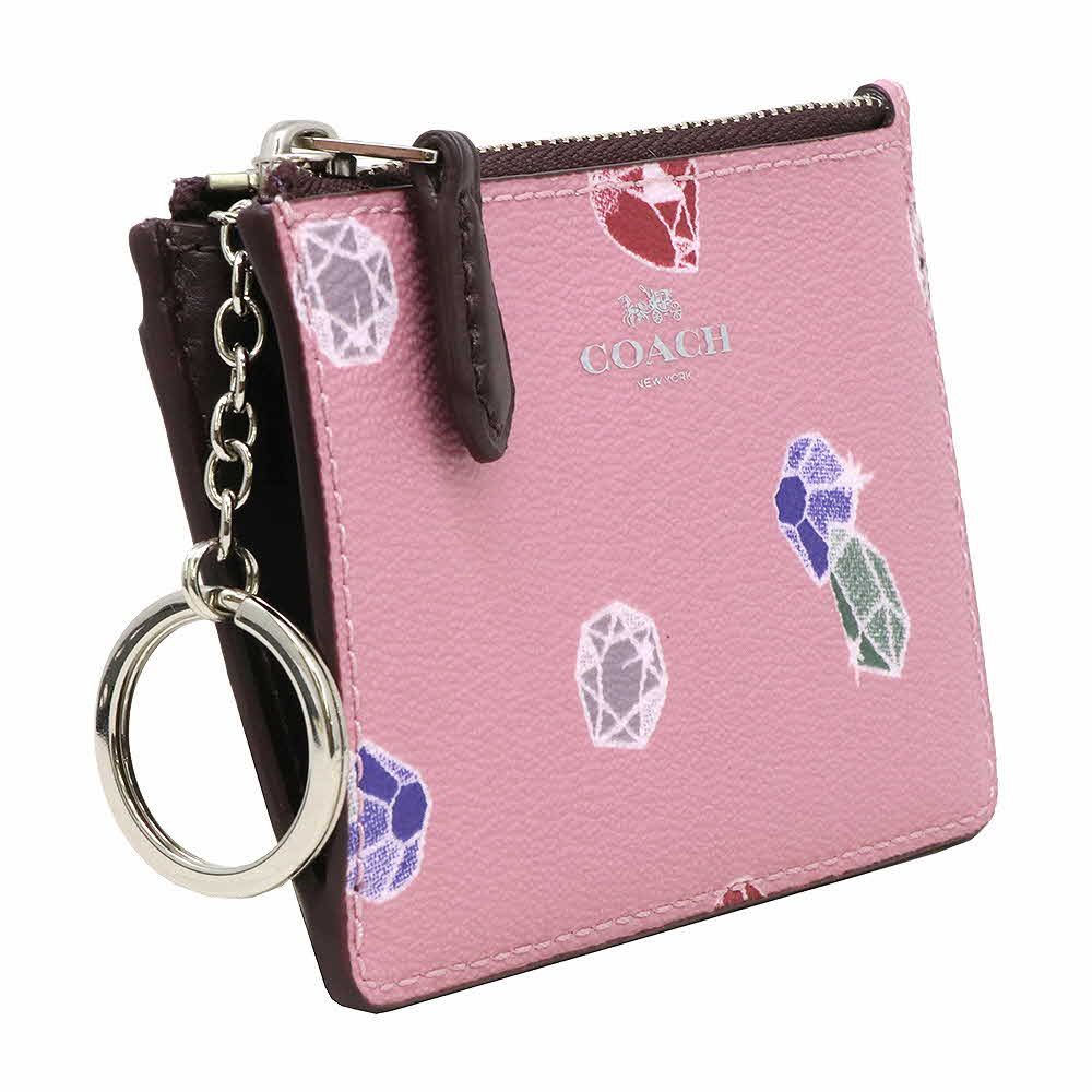 Coach Key Card Case In Gift Box Disney X Coach Mini Skinny Id Case With Snow White G Tulip Lilac Purple # F73583D1