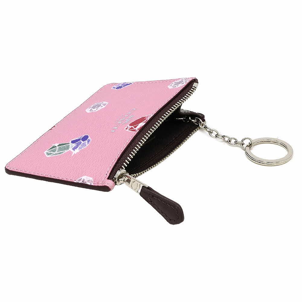 Coach Key Card Case In Gift Box Disney X Coach Mini Skinny Id Case With Snow White G Tulip Lilac Purple # F73583D1